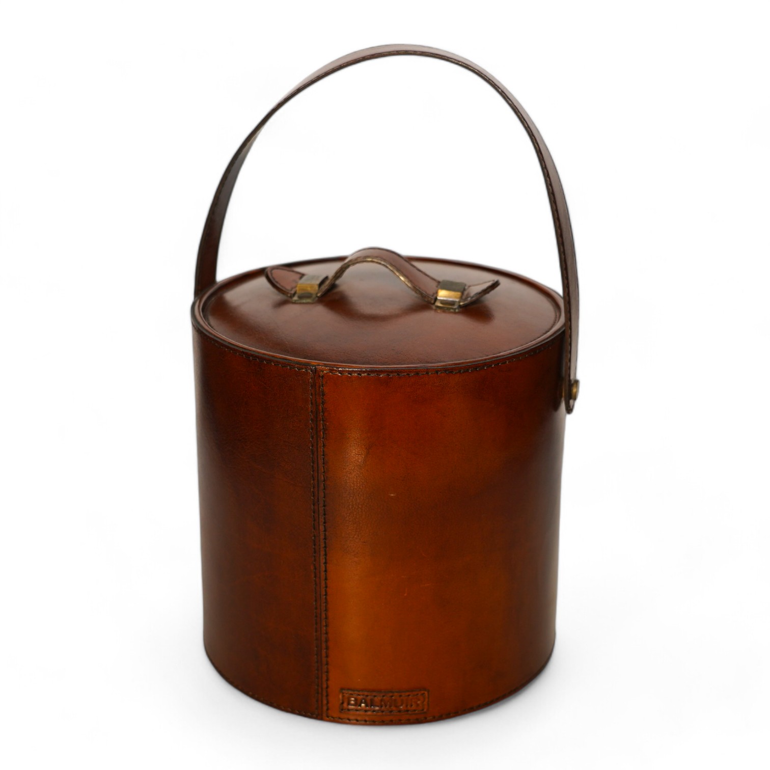 A Balmuir leather ice bucket